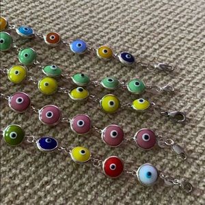 5 Sterling silver evil eye bracelets